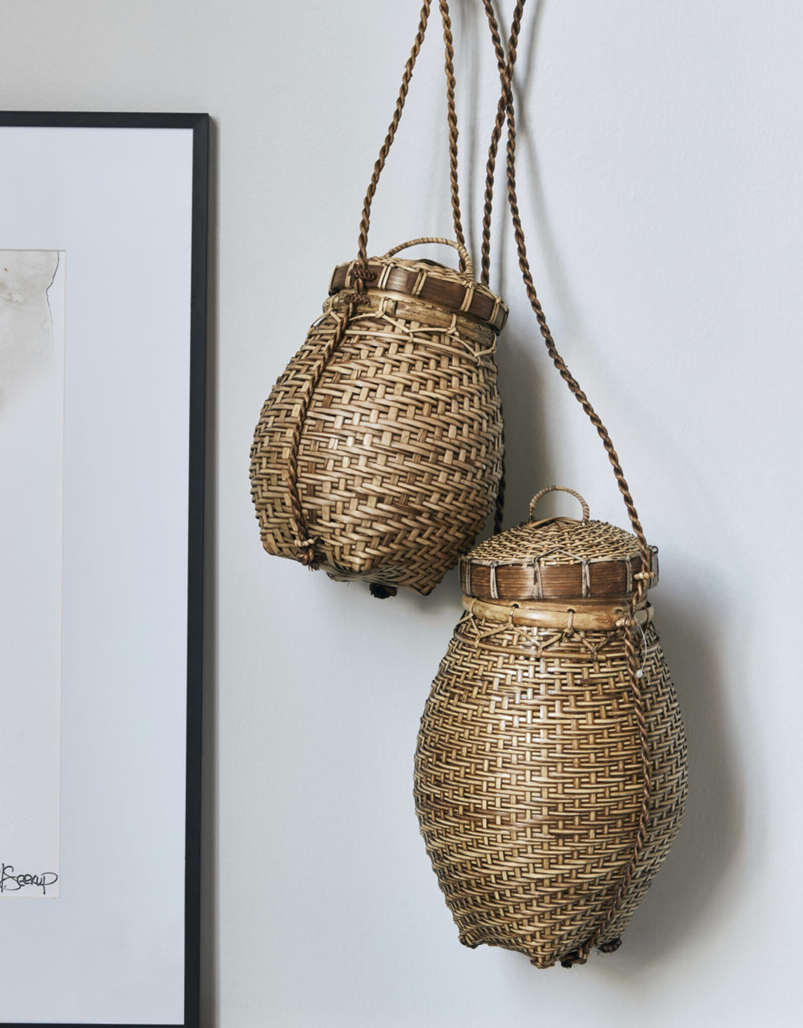 House Doctor hanging baskets 'Bali' - bamboo / rattan