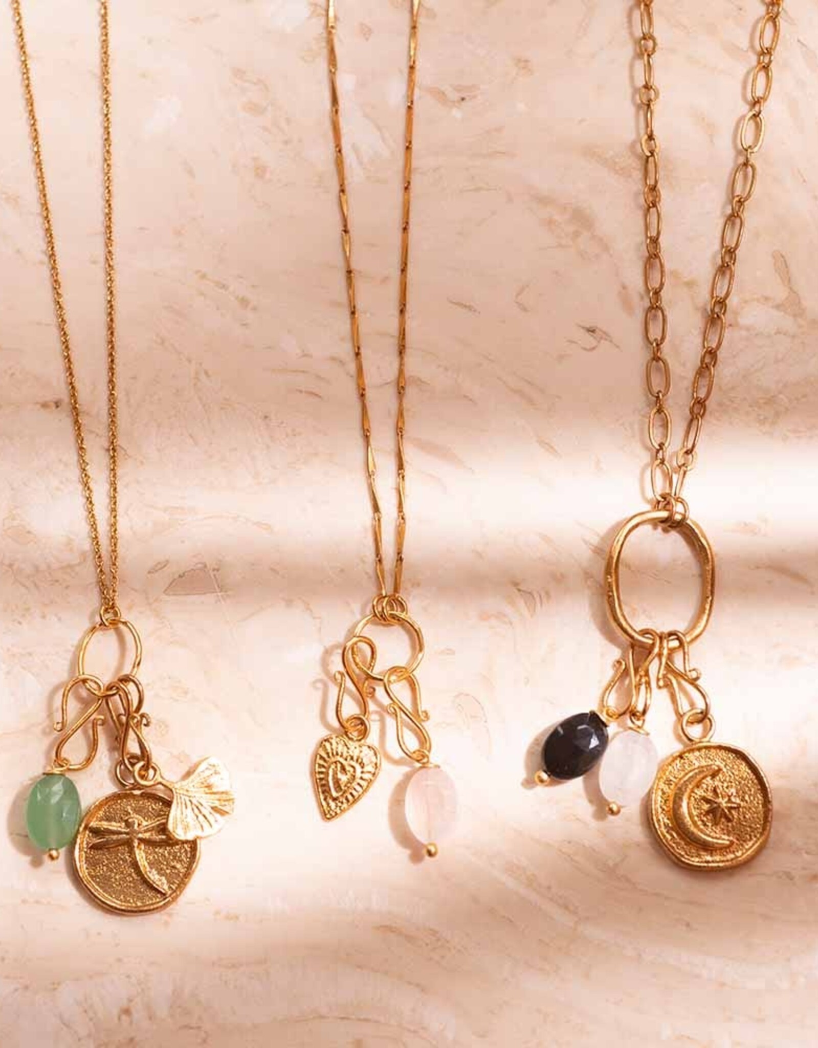 A Beautiful Story Gold Plated Faceted Gemstone Pendant