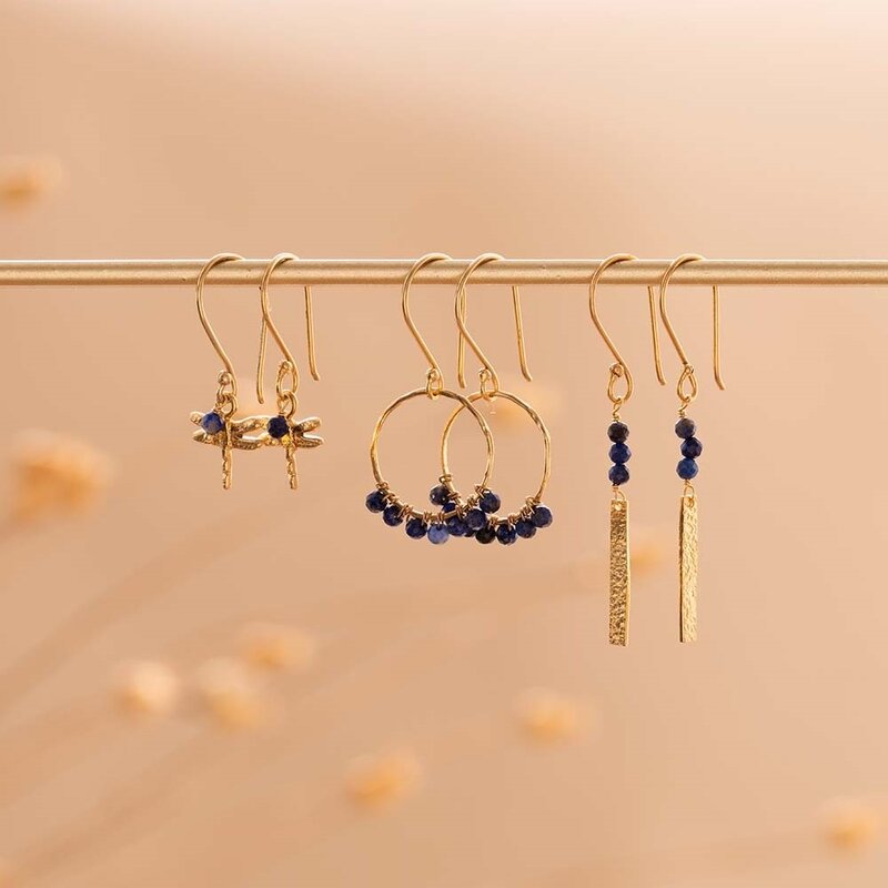 A Beautiful Story oorbellen 'Generous' libelle - lapis lazuli