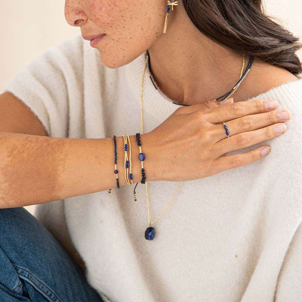 A Beautiful Story bracelet 'Emotion' gold - lapis lazuli