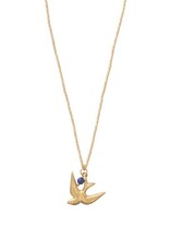 A Beautiful Story necklace 'Paradise' swallow - lapis lazuli gold