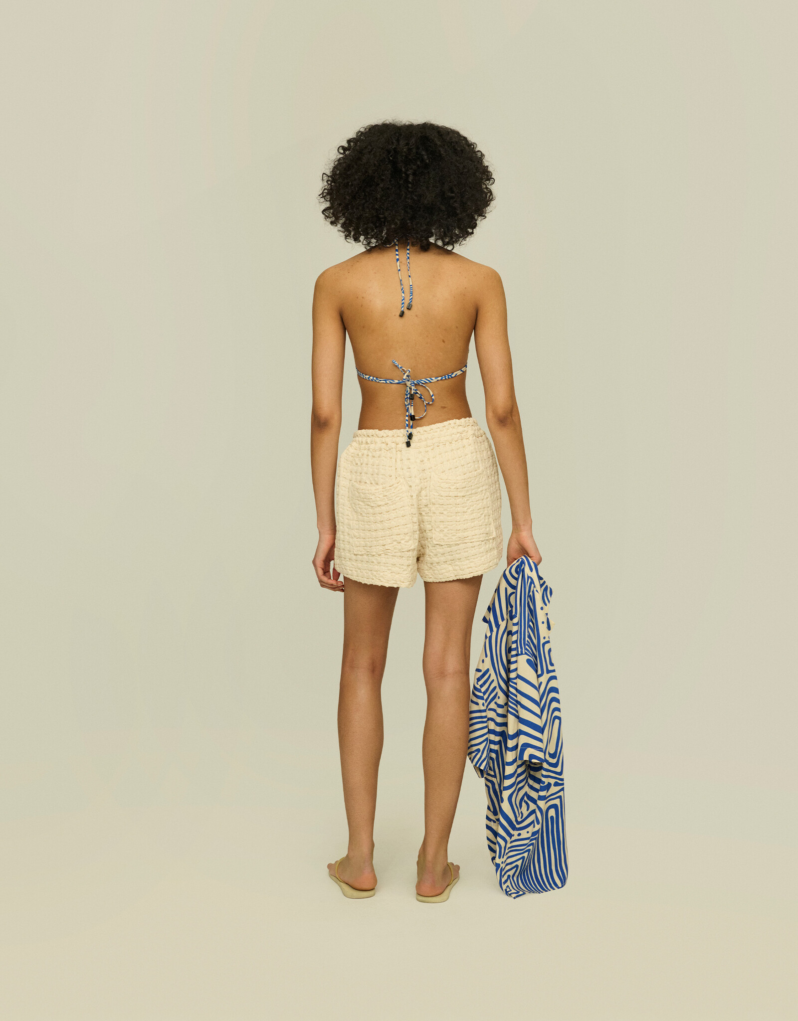 OAS Compagny shorts 'Drizzle Waffle' - ecru