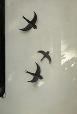 Mushkane decor 'Swallows' lokta papier - zwart