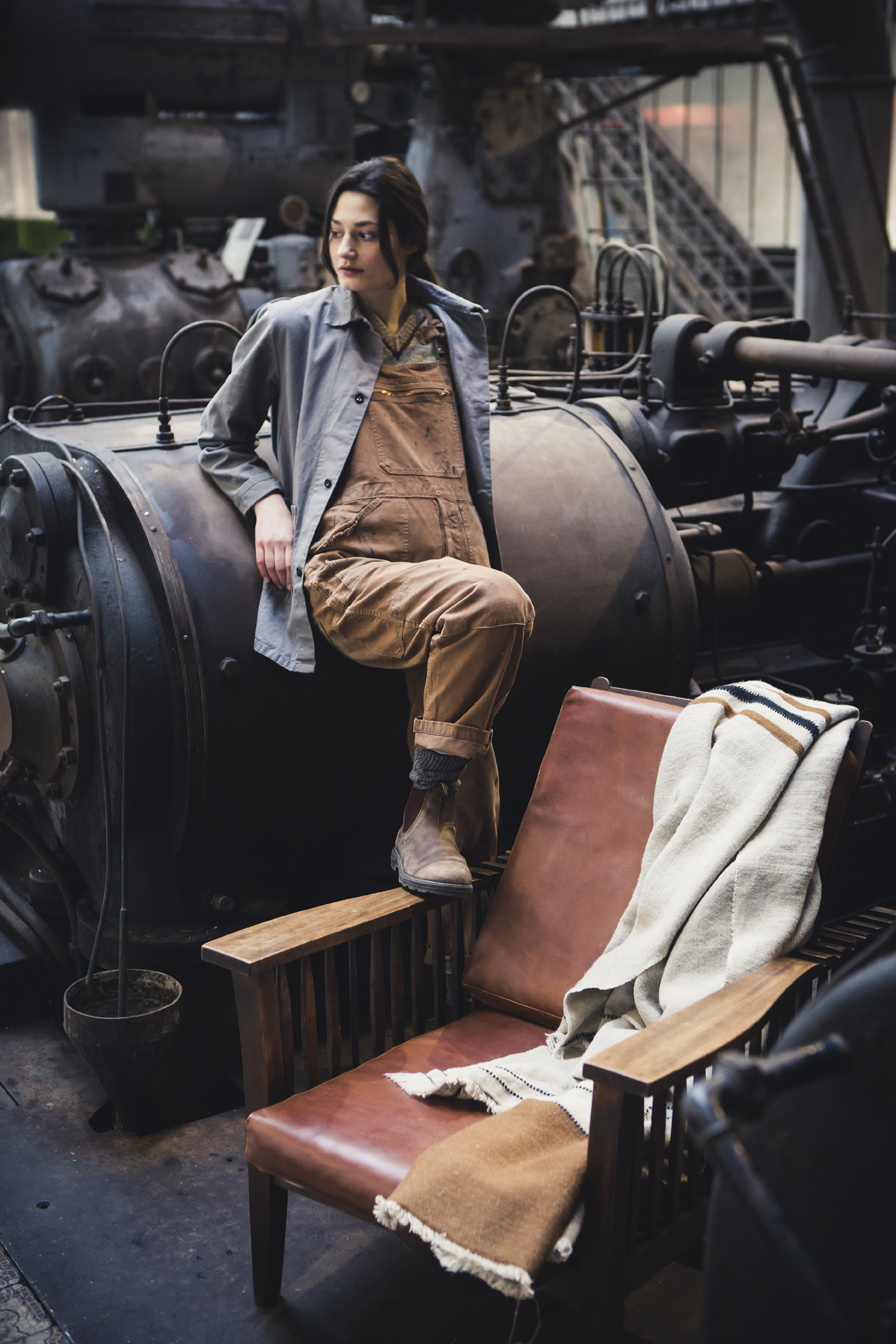 Libeco plaid 'Foundry' - wol / linnen