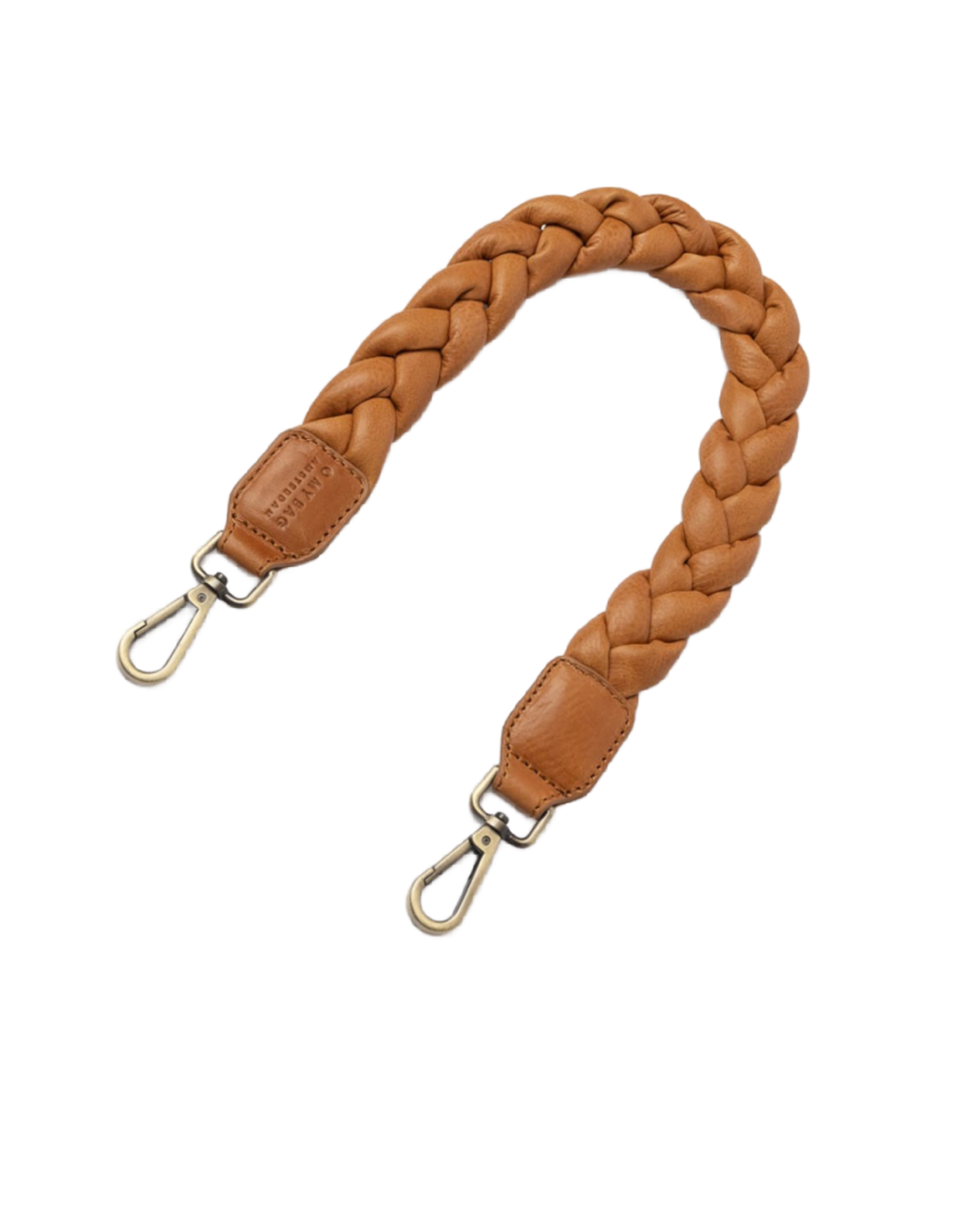 OMyBag Braided Shoulder Strap - Wild oak Soft Grain Leather