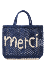 The Jacksons tas 'Merci' jute - indigo