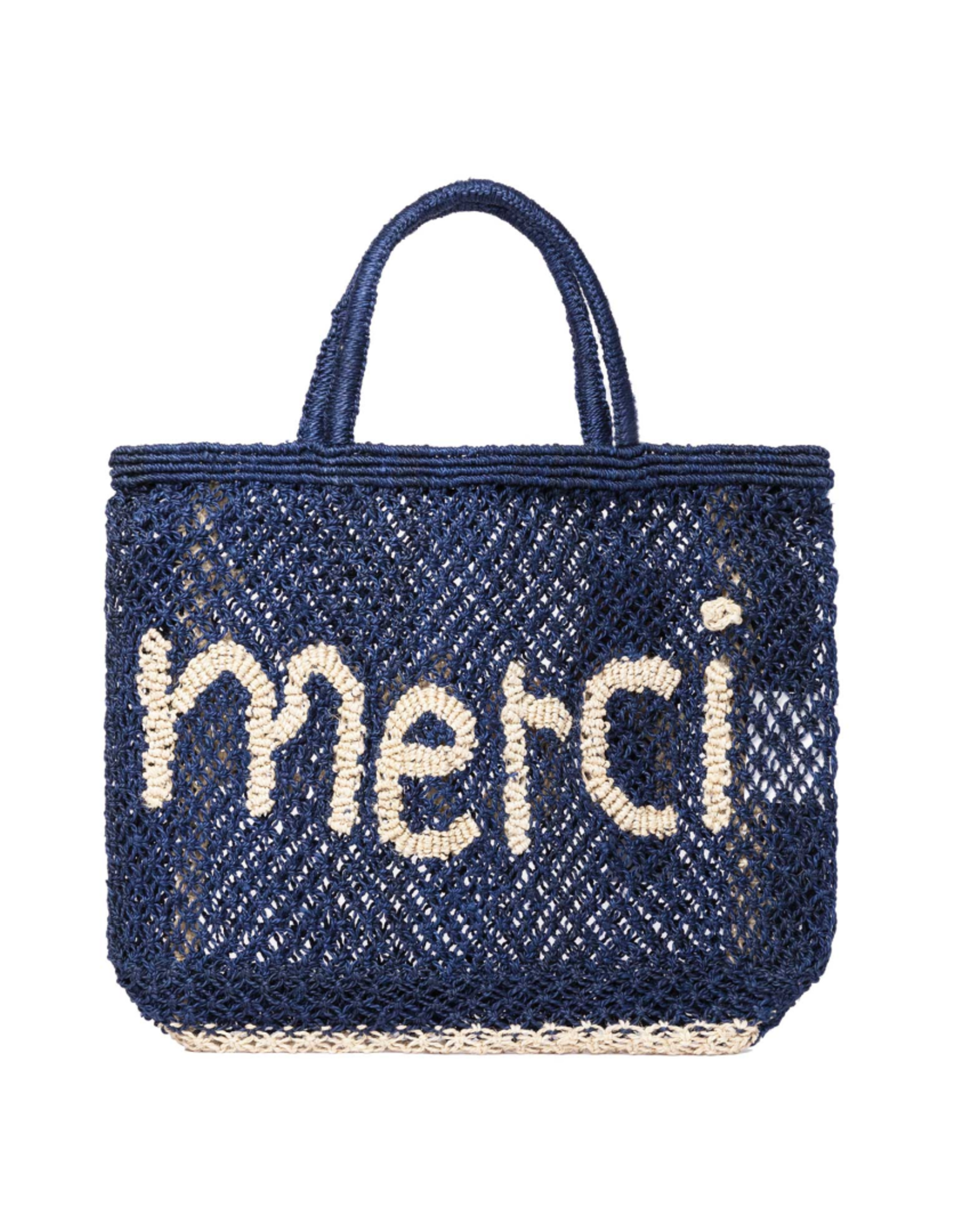 The Jacksons tas 'Merci' jute - indigo