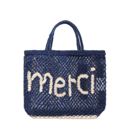 The Jacksons tas 'Merci' jute - indigo