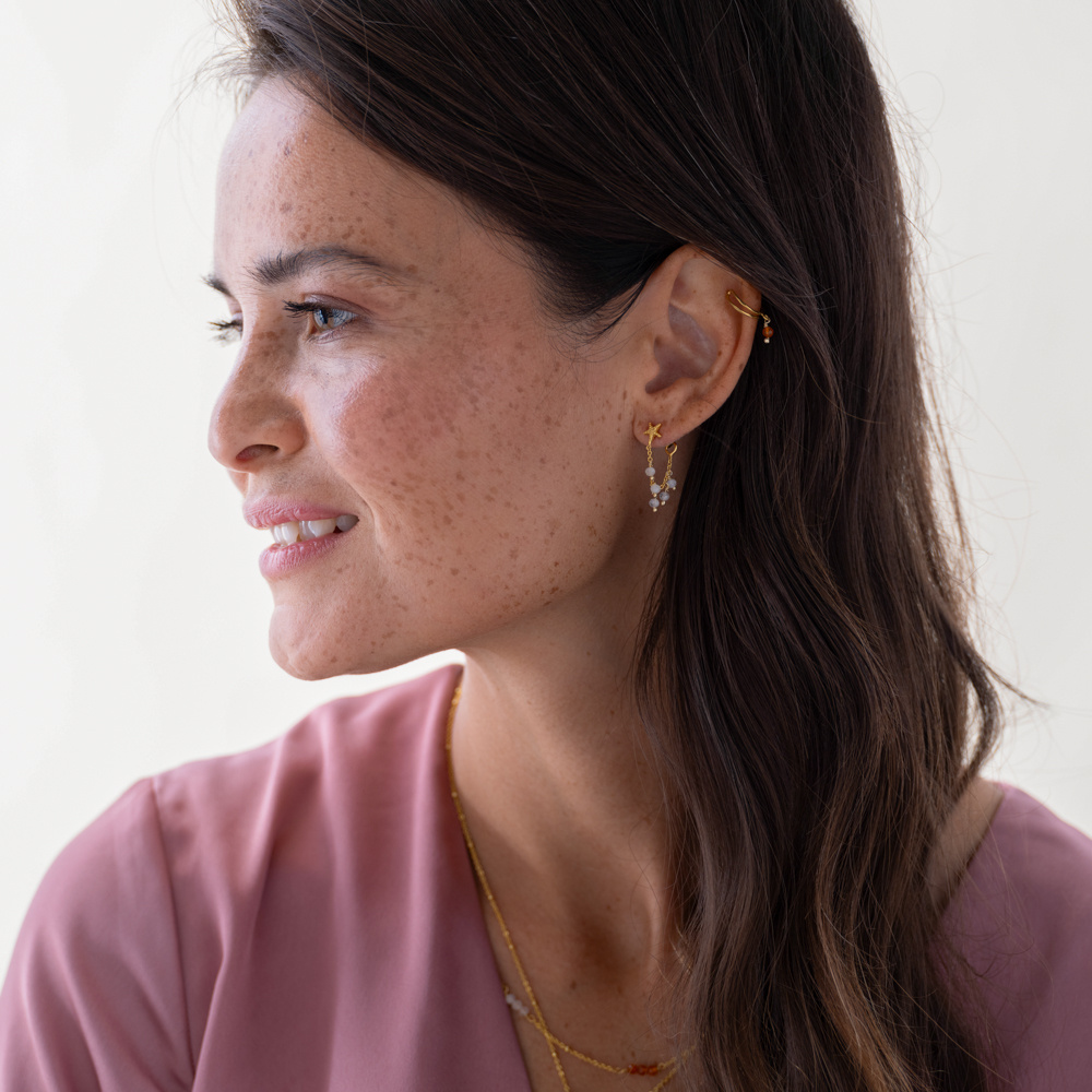 A Beautiful Story earrings 'Utopia' goud - moonstone