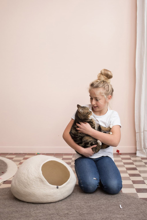 Mushkane kattenmand 'Chat' vilt - naturel