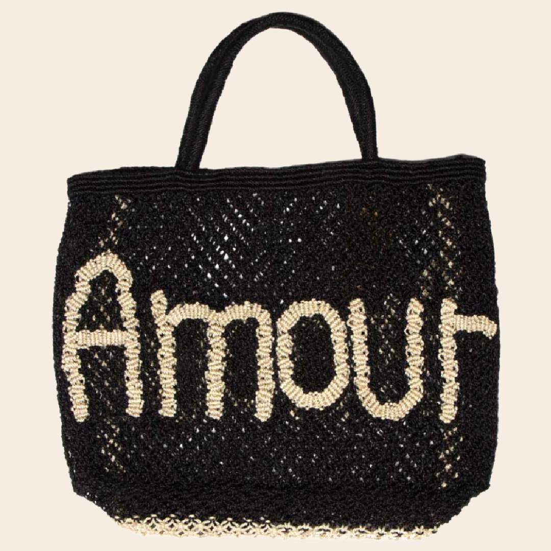 The Jacksons tas 'Amour' jute - zwart