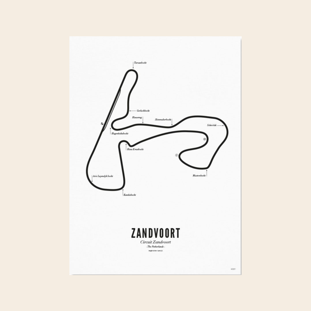 Wijck Poster Circuit Zandvoort - diverse maten