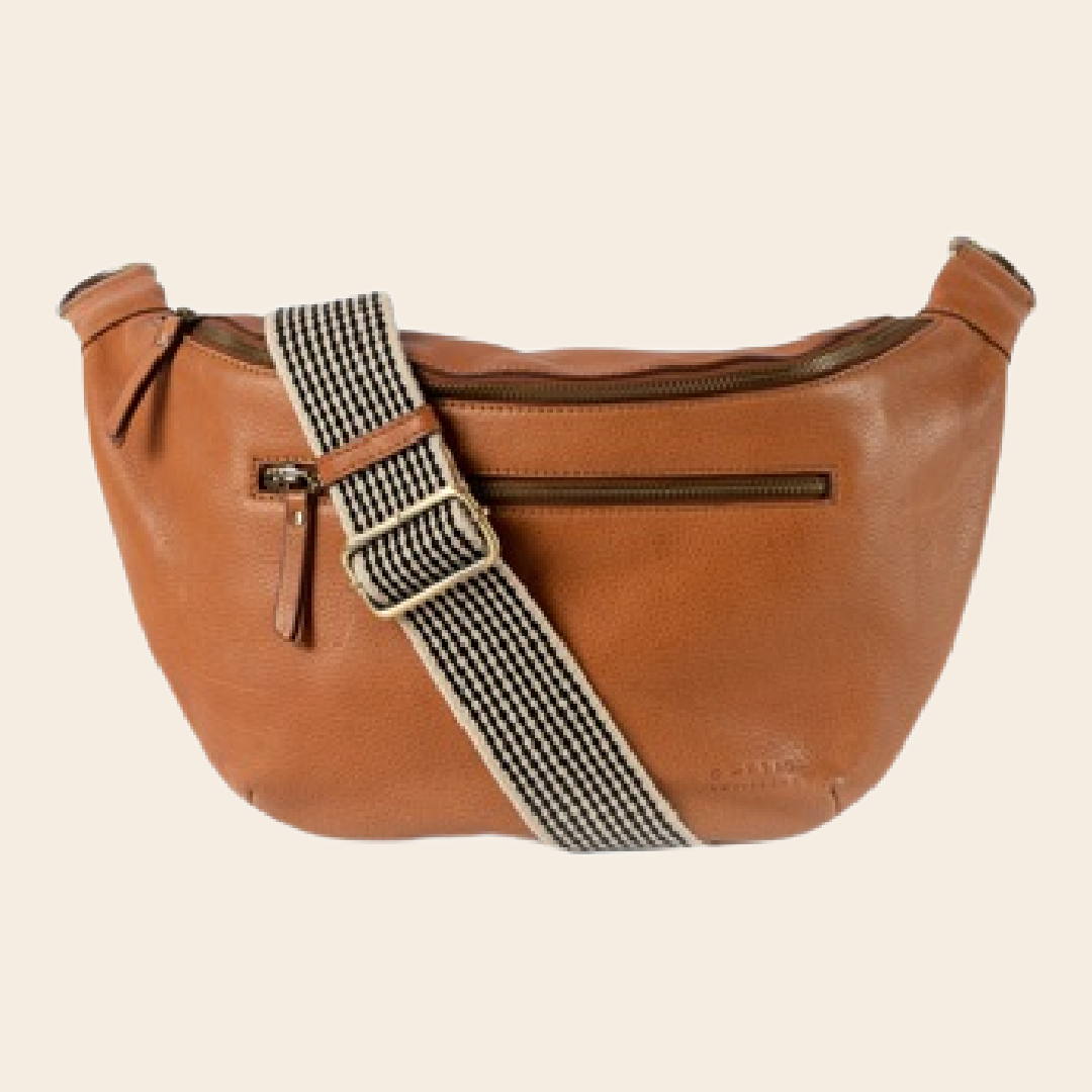 OMyBag tas 'Drew' maxi leer - wild oak