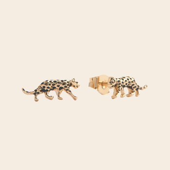 set/2 studs 'Leopard' - goud
