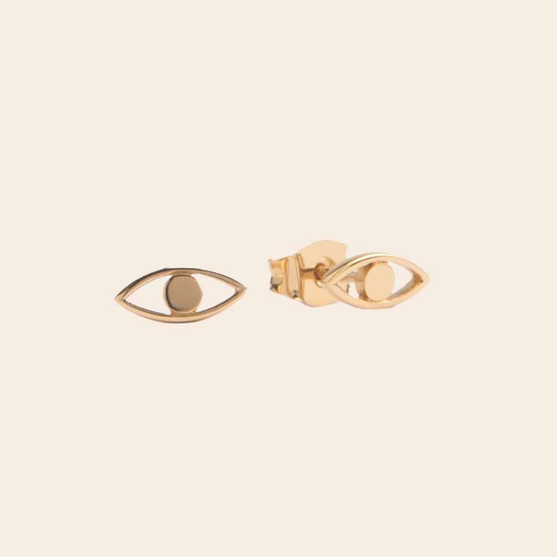 All the Luck in the World set/2 studs 'Eye' - goud