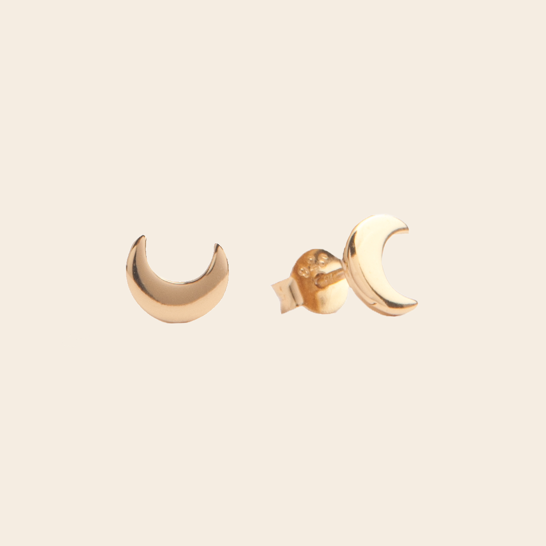 All the Luck in the World set/2 studs 'Moon' - gold