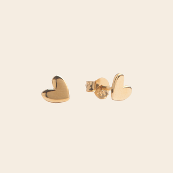 set/2 studs 'Heart' - gold