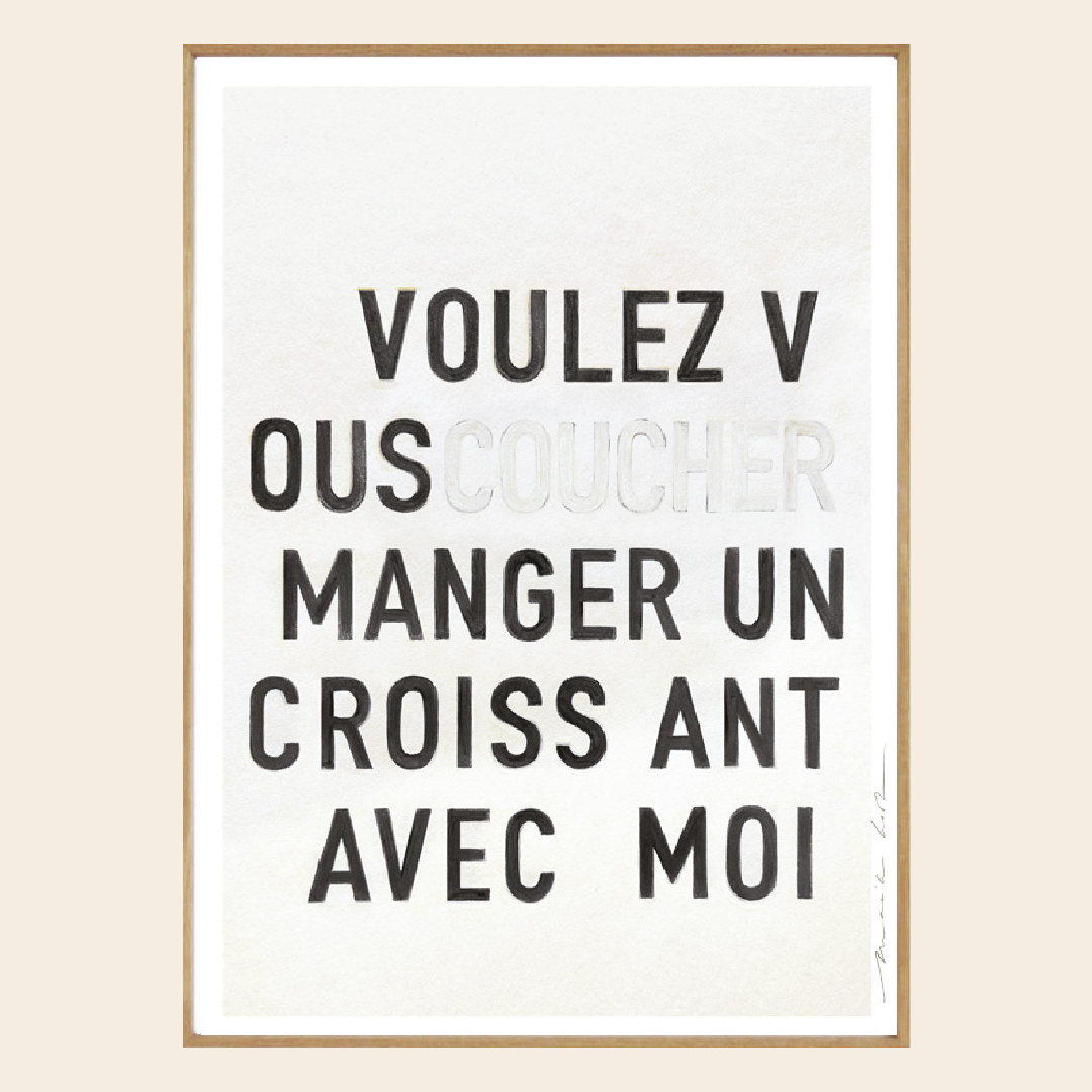 My Deer Art Shop artprint 'Manger Croissant' black