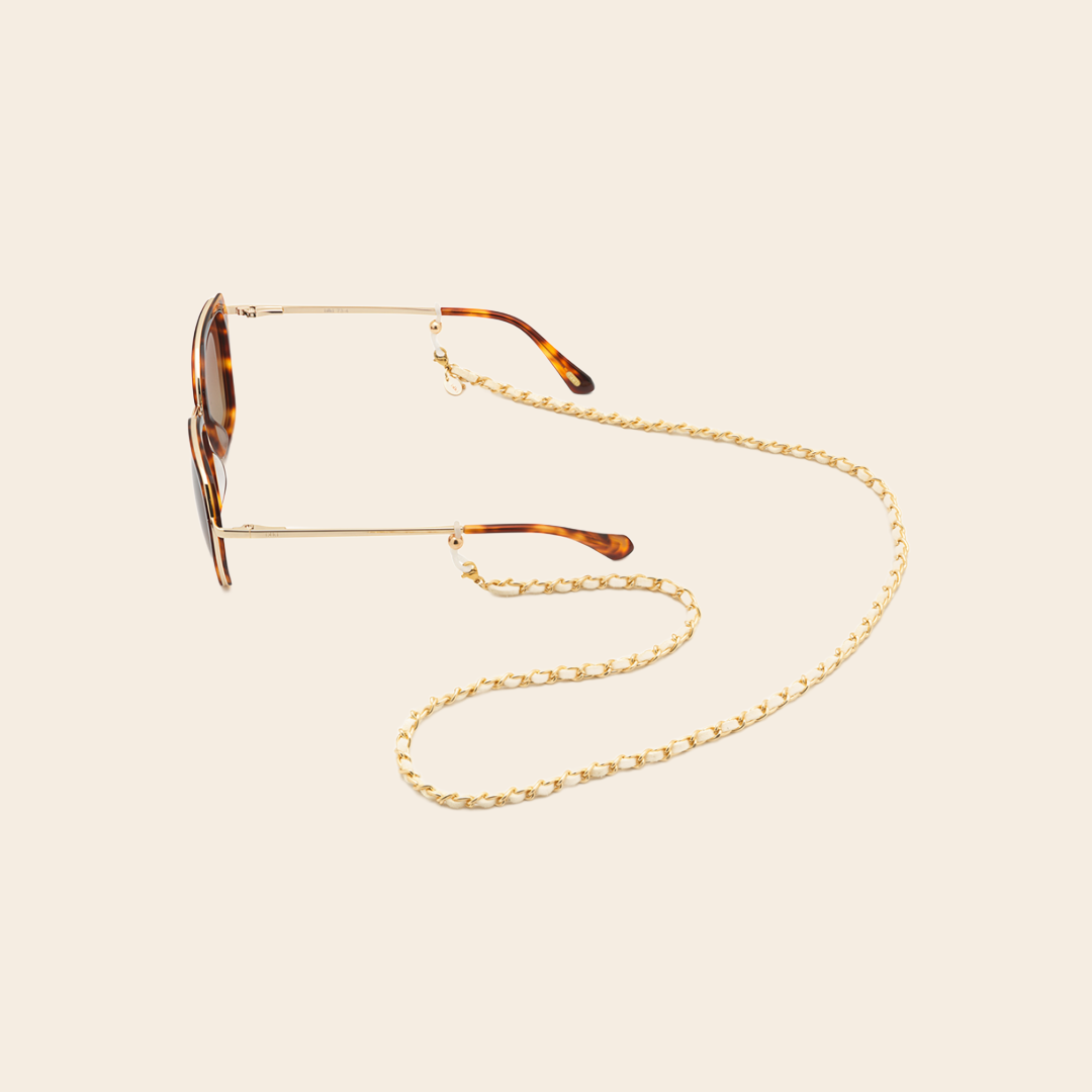 IKKI brillenketting 'Sedna' - goud / wit