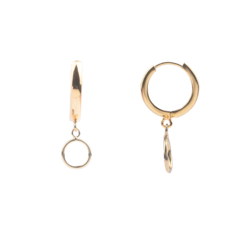 All the Luck in the World oorbel 'Circle' - goldplated