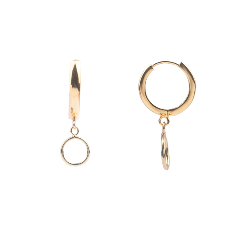All the Luck in the World oorbel 'Circle' - goldplated