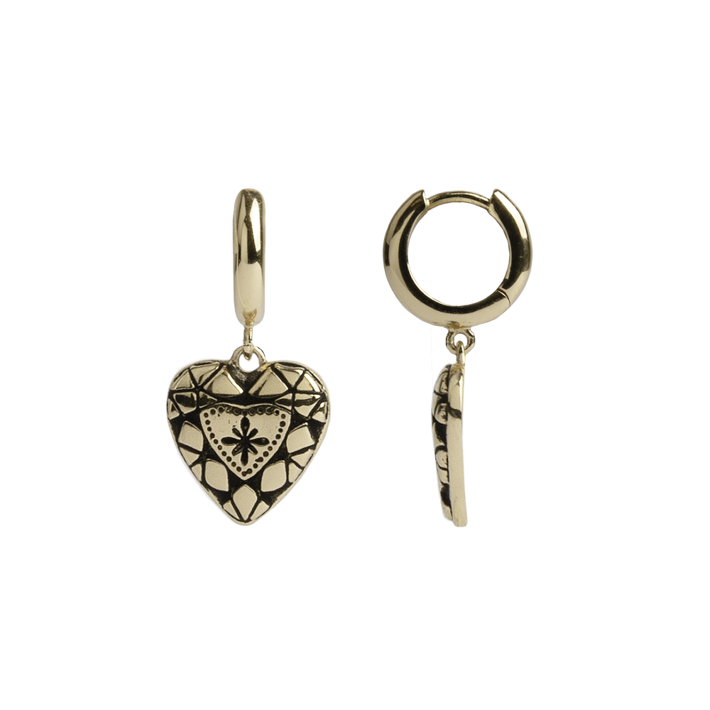 All the Luck in the World oorbel 'Diamond Heart' - goldplated