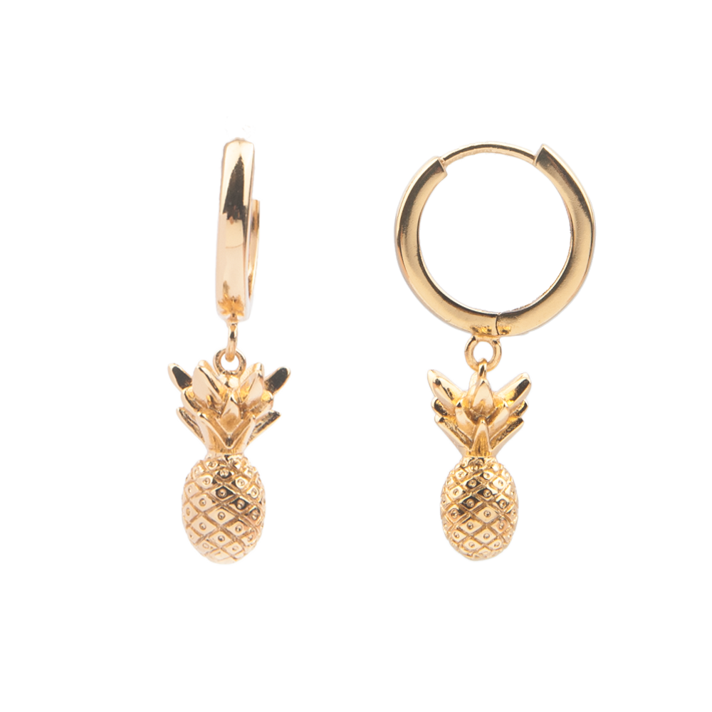 All the Luck in the World oorbel 'Pineapple' - goldplated