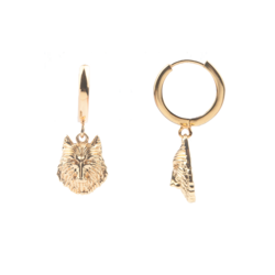 All the Luck in the World oorbel 'Wolf' - goldplated