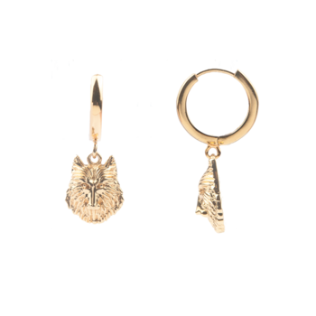 oorbel 'Wolf' - goldplated