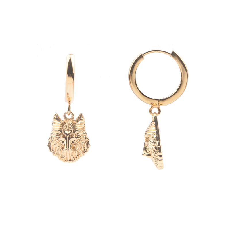 All the Luck in the World earring 'Wolf' - goldplated