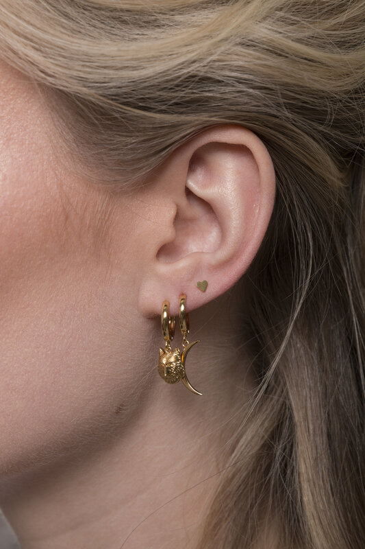 All the Luck in the World earring 'Wolf' - goldplated