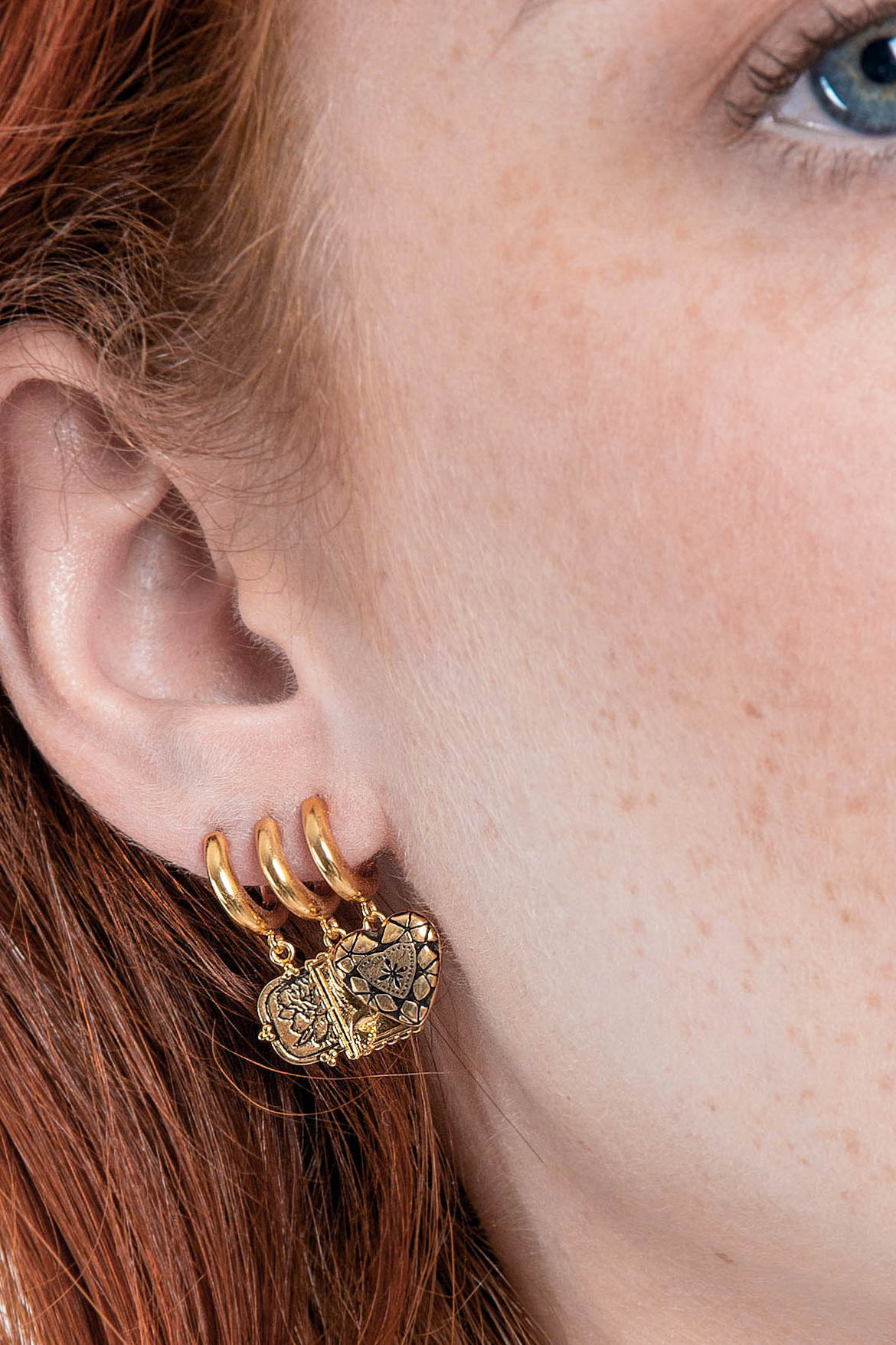 All the Luck in the World oorbel 'Diamond Heart' - goldplated