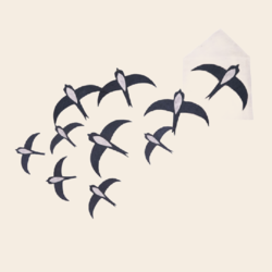 Mushkane decor 'Swallows' lokta papier - zwart