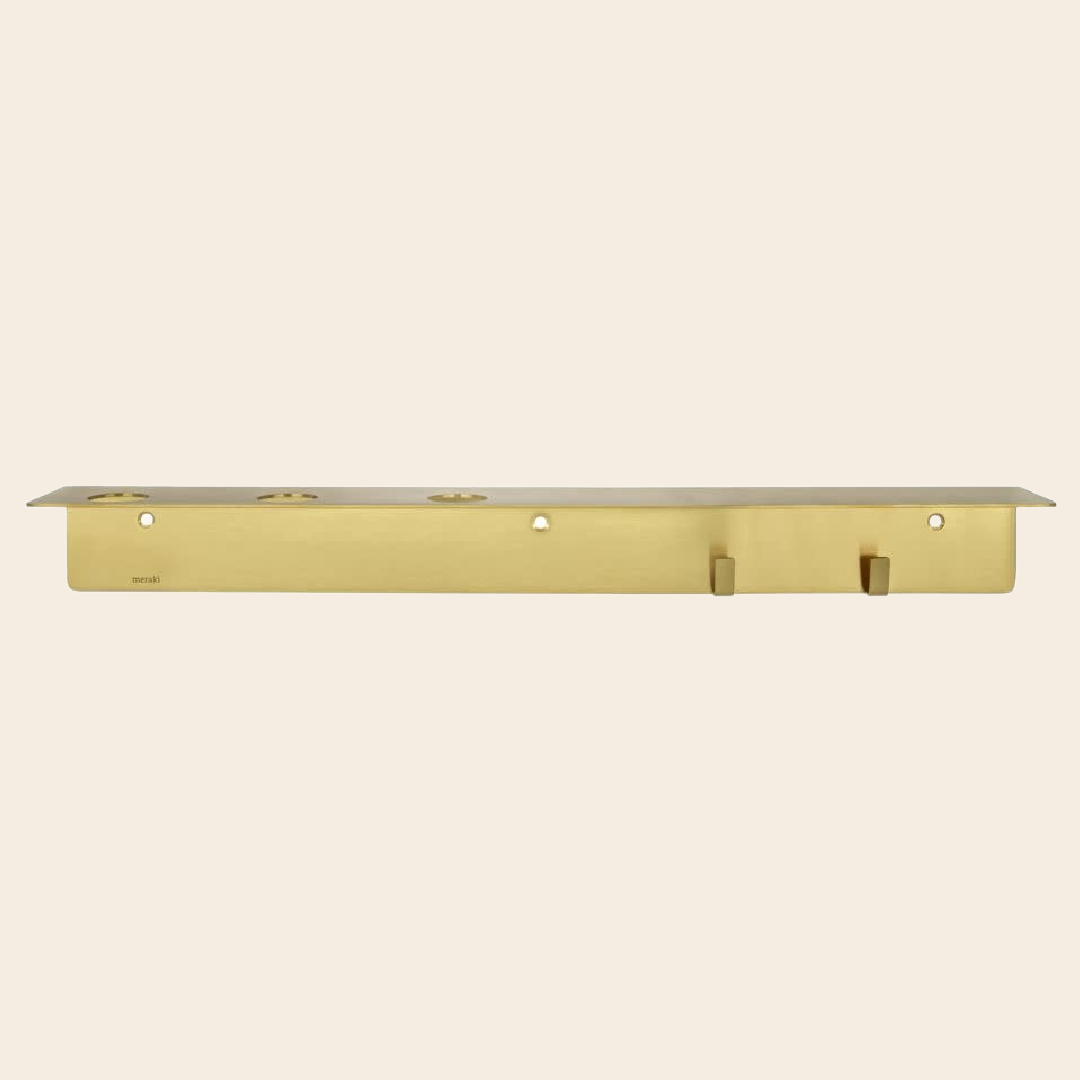Meraki flessenrek met haken 'Bottle' - brass