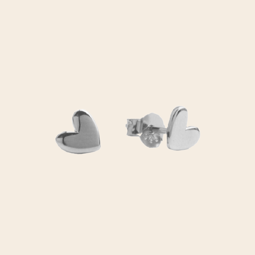 All the Luck in the World set/2 studs 'Heart' - silver