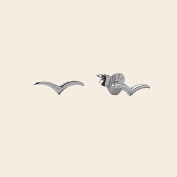 All the Luck in the World set/2 studs 'Swallow' - zilver