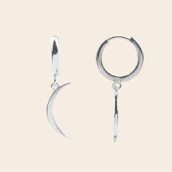 earring 'Long Moon' - silver
