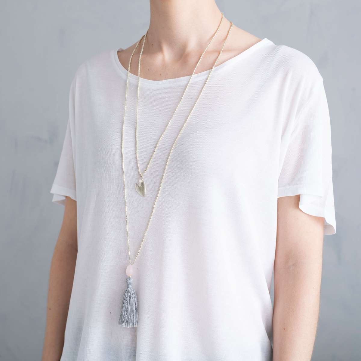 A Beautiful Story necklace 'Paradise' heart - rose quartz