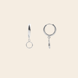 All the Luck in the World oorbel 'Circle' - zilver