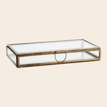 Madam Stoltz glasbox 'Vitrine' - antiek brass