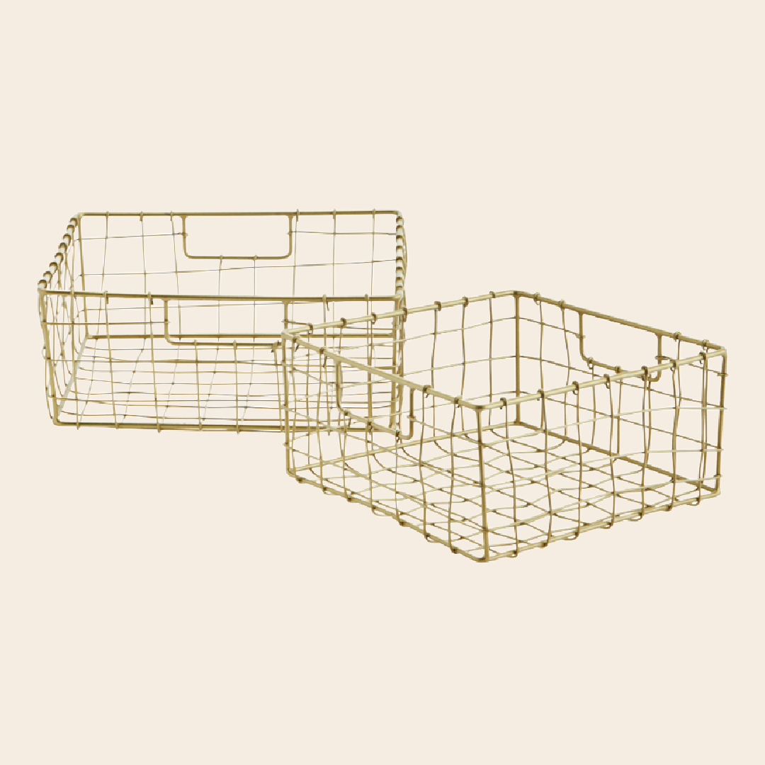 Madam Stoltz iron basket 'Wire' - brass