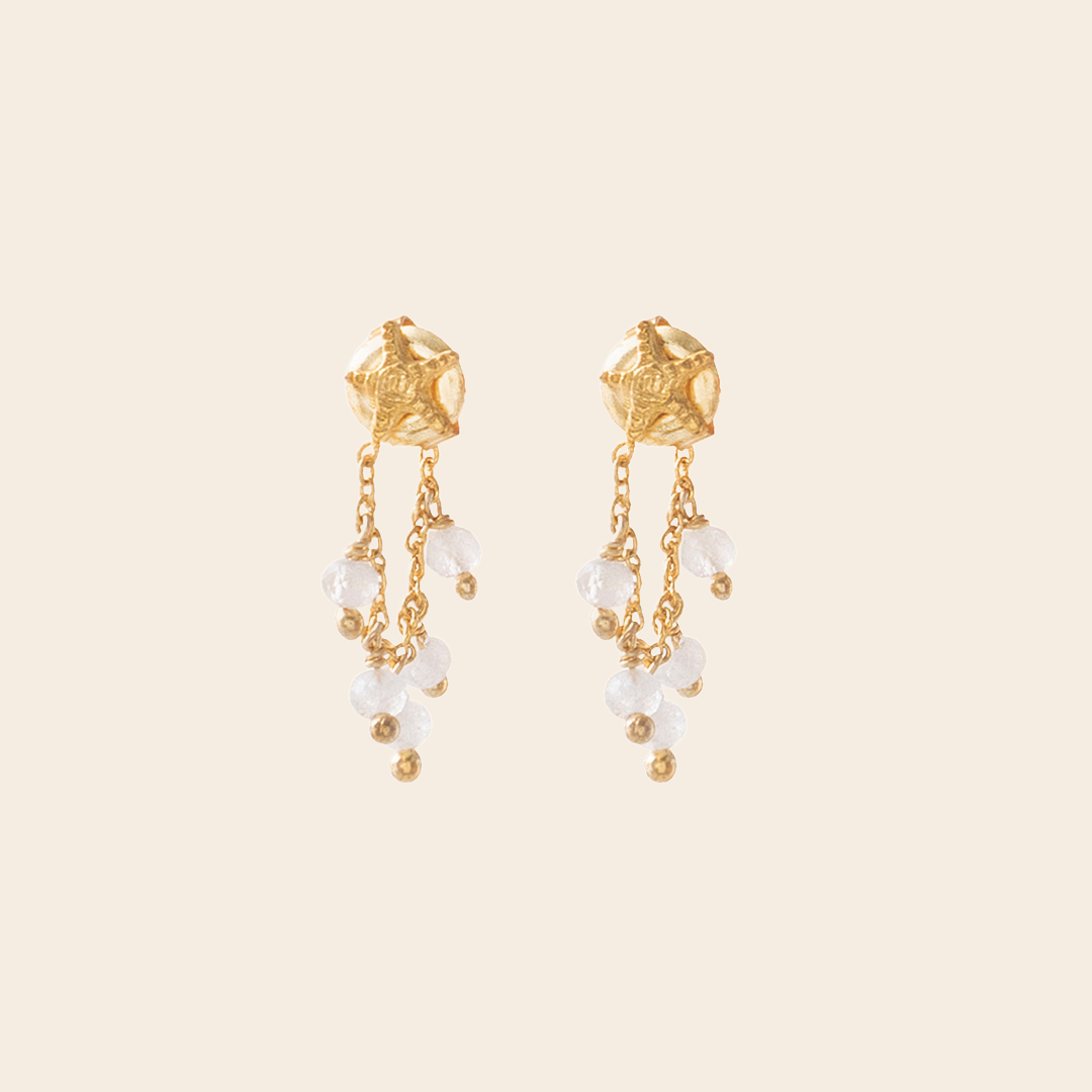 A Beautiful Story earrings 'Utopia' goud - moonstone