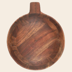 IBLaursen Bowl w/small handle oiled acacia wood