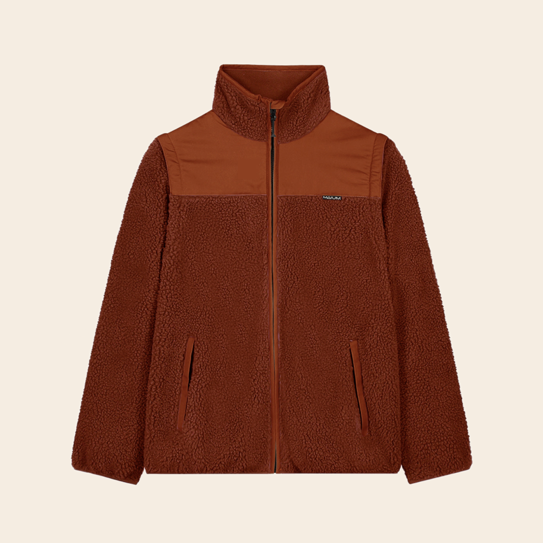 Maium cardigan 'Teddy' - brick brown