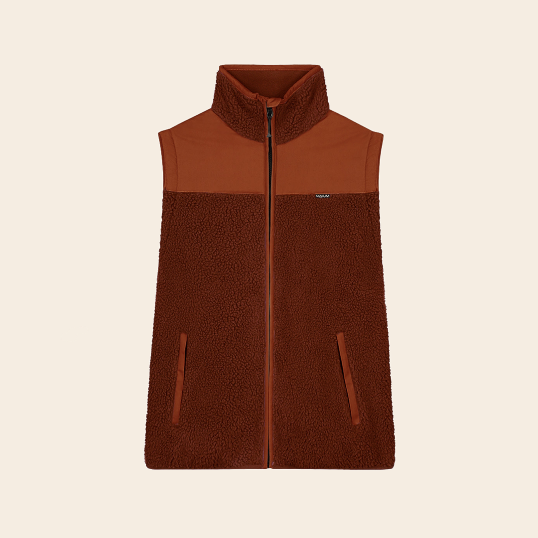 Maium cardigan 'Teddy' - brick brown