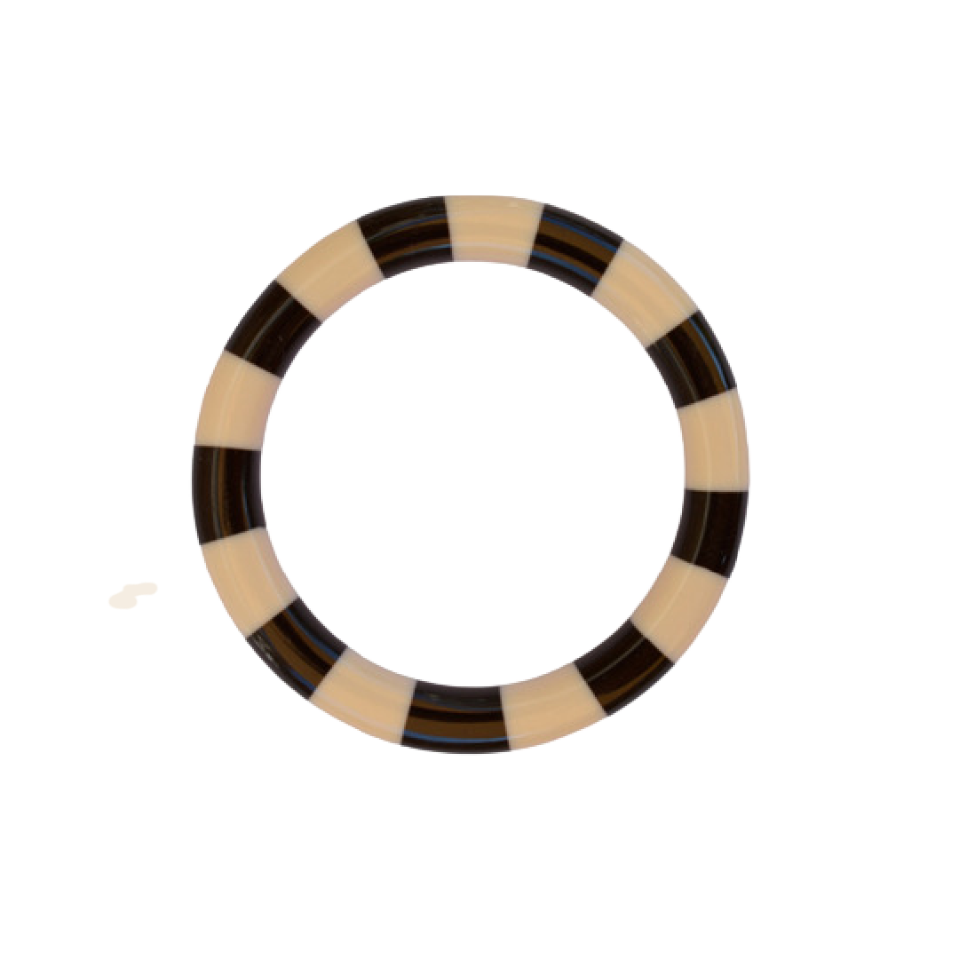 ByBjor armband 'Stripe' -  bruin / wit