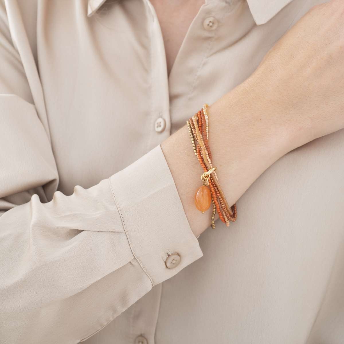 A Beautiful Story bracelet 'Nirmala' - carnelian