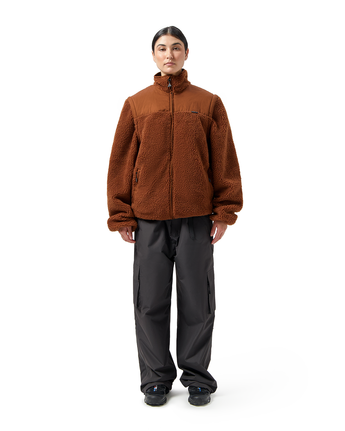 Maium cardigan 'Teddy' - brick brown