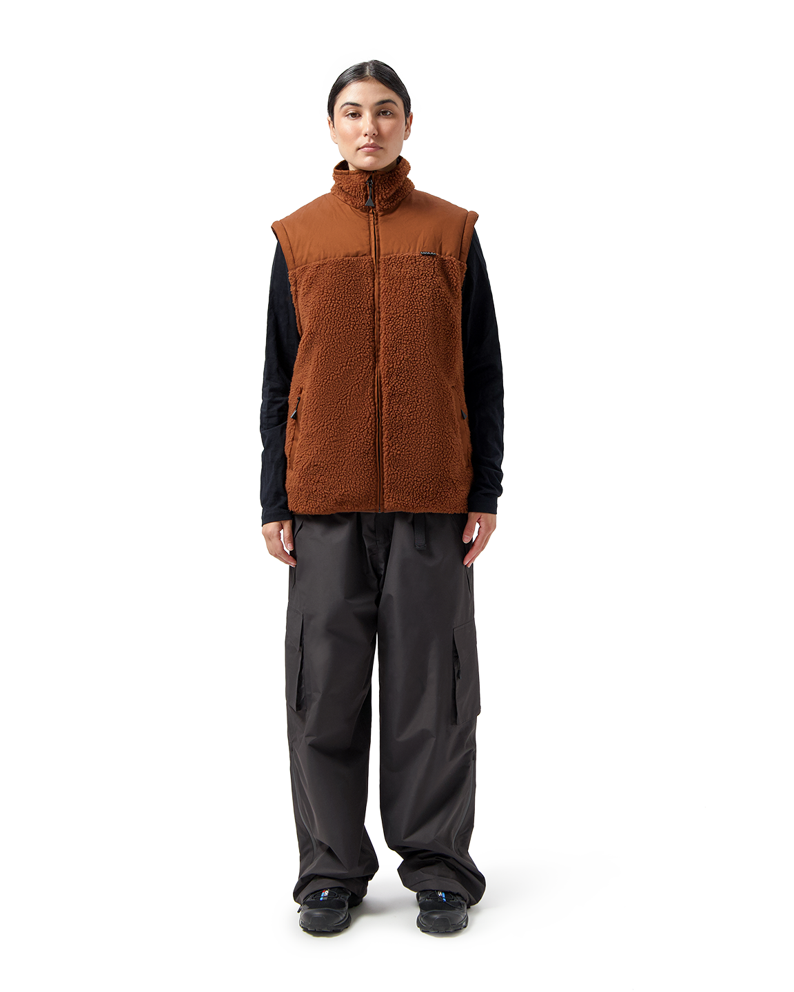 Maium cardigan 'Teddy' - brick brown