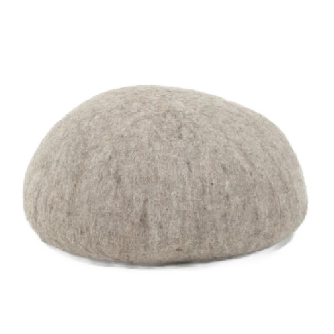 Mushkane poef 'Rocky' vilt - stone